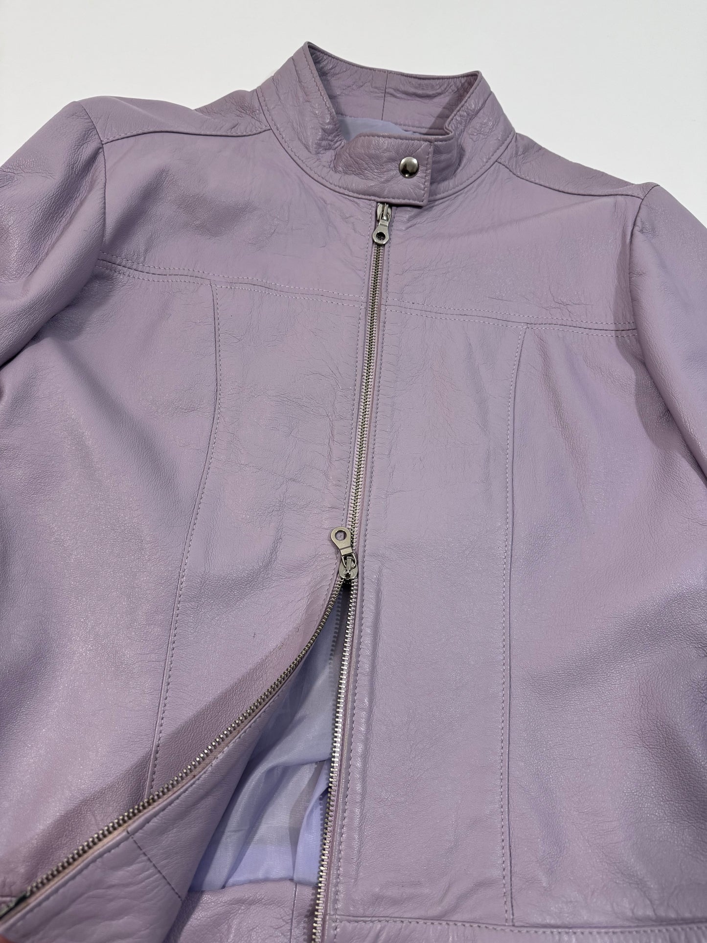 '90s Real Leather Lilac Jacket