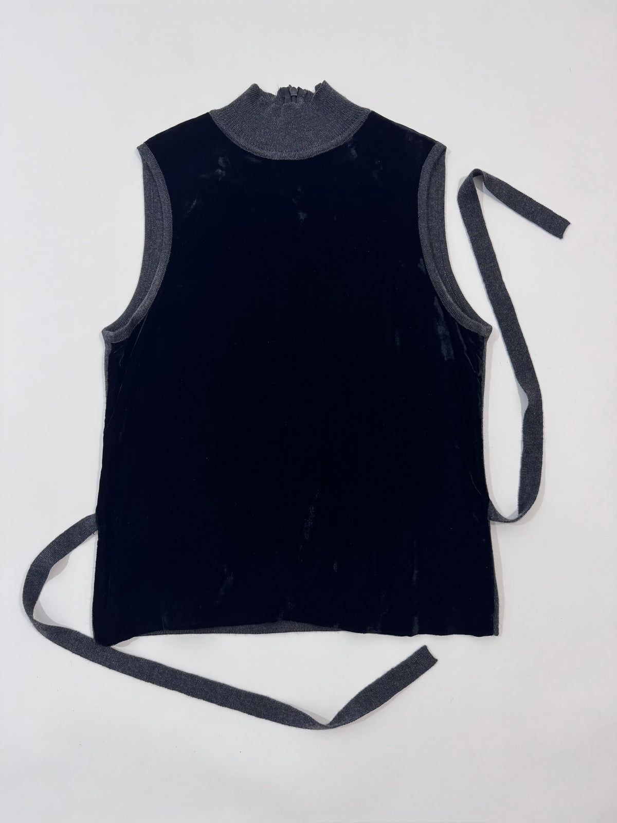 Wool And Velour Turtleneck Top