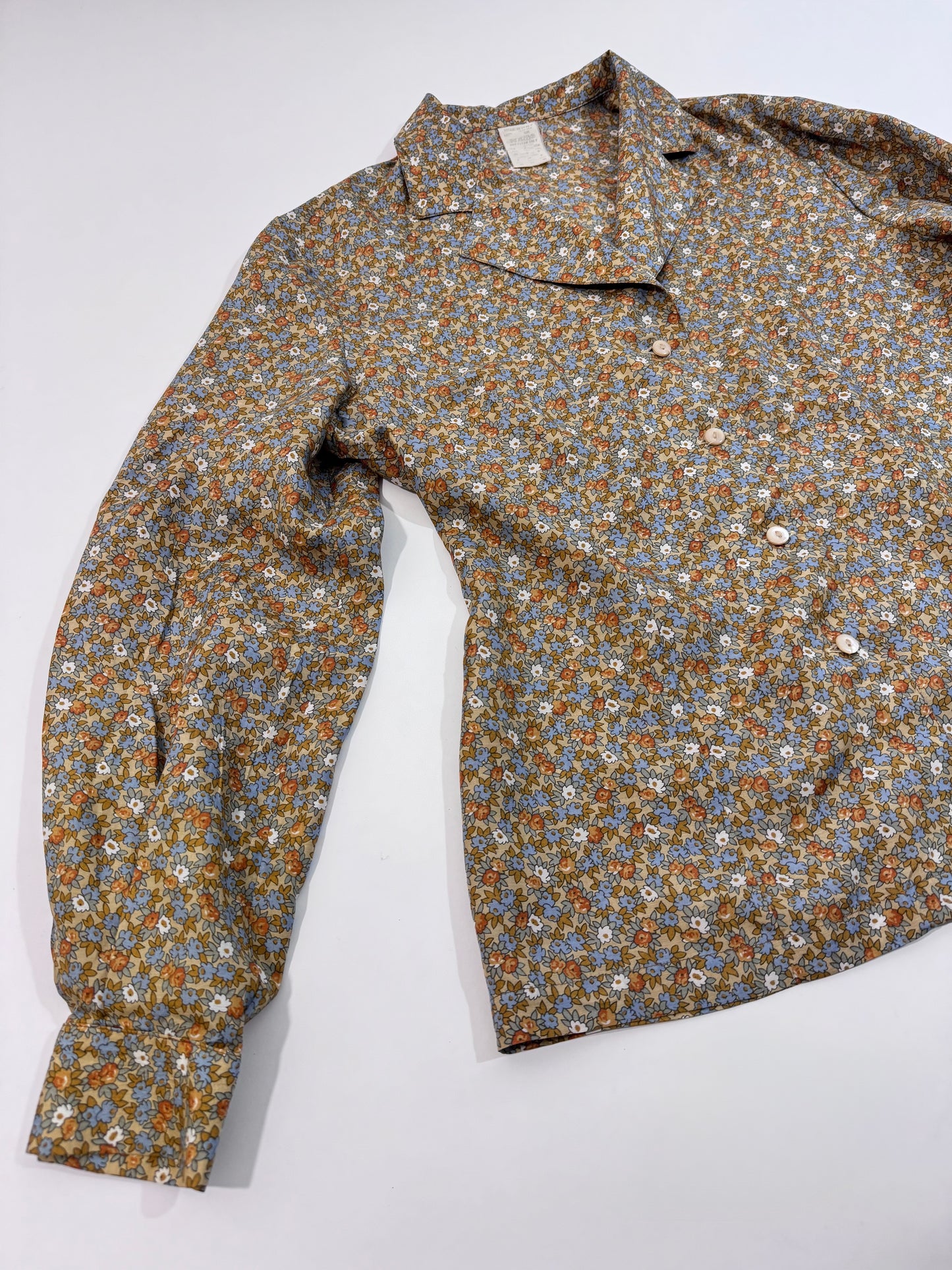 '80s Vintage Silk Floral Shirt