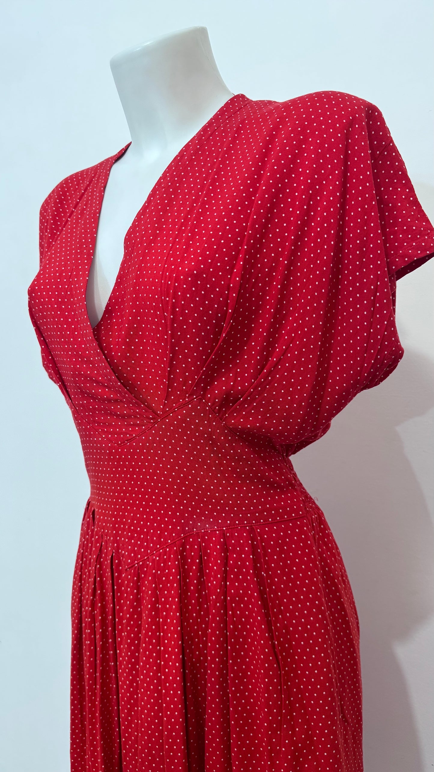 ‘80s Vintage Polka Dot Dress - M/L - Small Def.