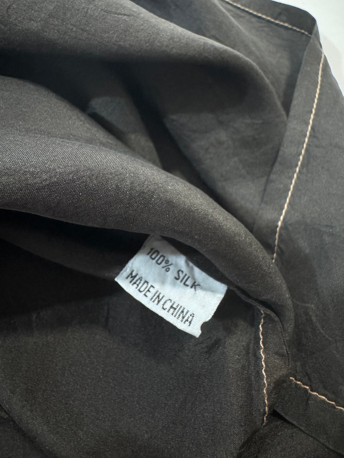 Vintage 100% Silk Top - Black