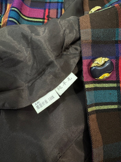 '80s Tailored Chinese Checkered Blazer