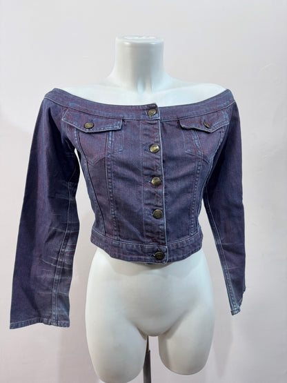 Just Cavalli Vintage Denim Off Shoulder Jacket