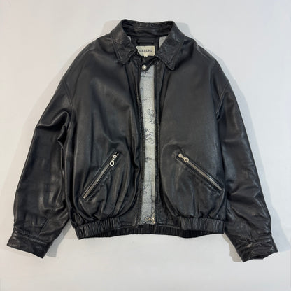 ARCHIVE - 1995 Iceberg Leather Bomber - Tom & Jerry Reflective Patch