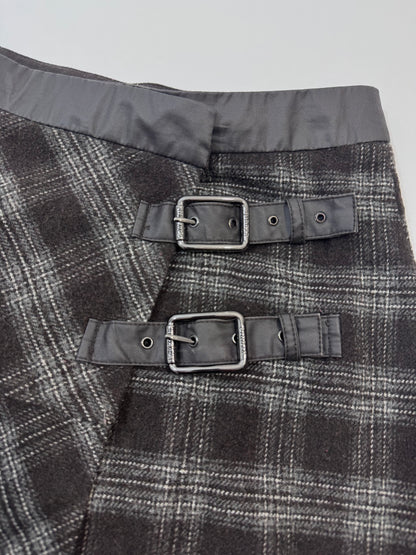 Y2K Vintage Asymmetrical Tartan Skirt