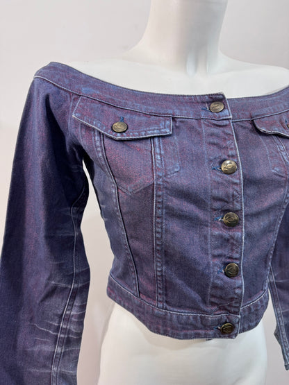 Just Cavalli Vintage Denim Off Shoulder Jacket
