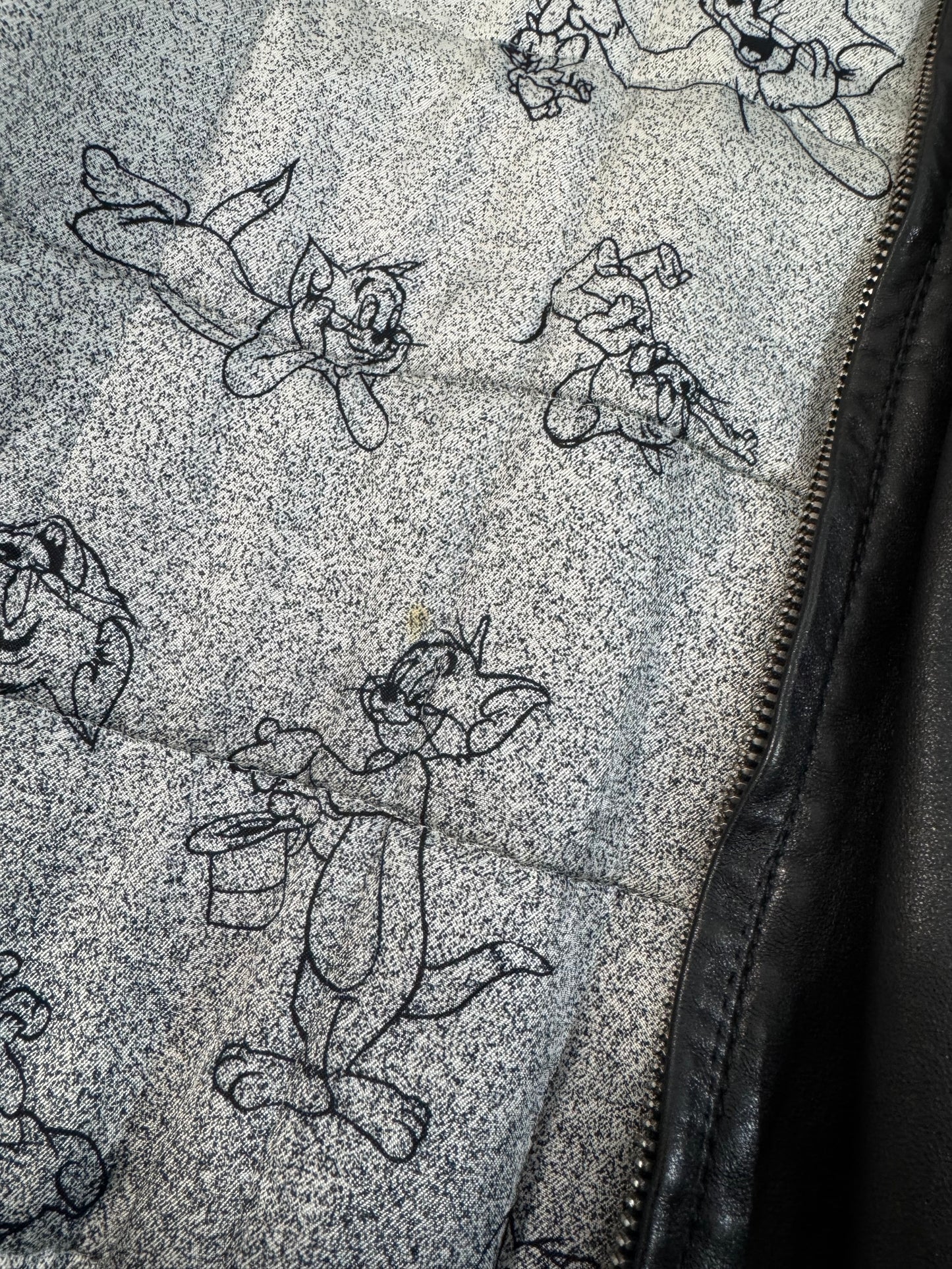 ARCHIVE - 1995 Iceberg Leather Bomber - Tom & Jerry Reflective Patch