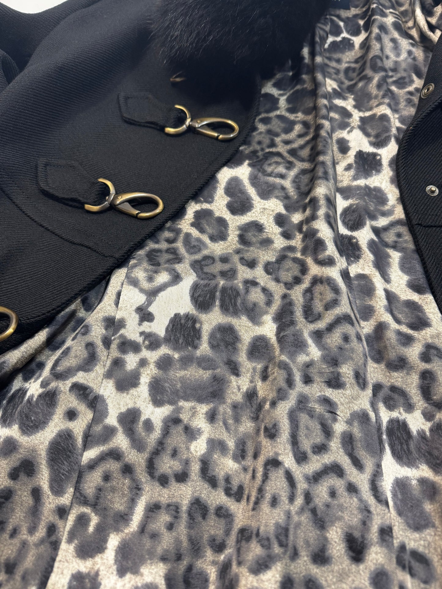 100% Wool Hooked Coat, Fur Collar