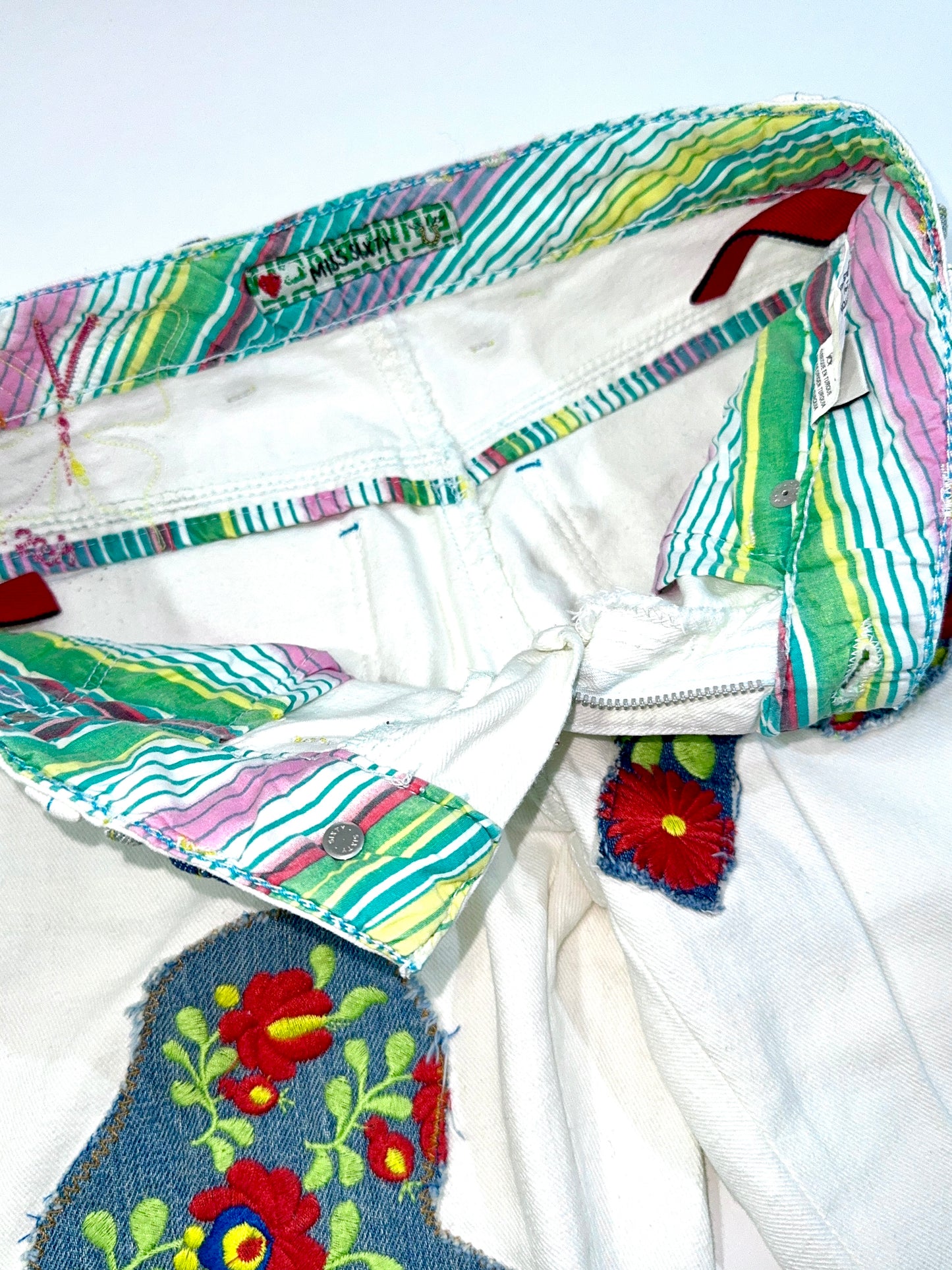 Miss Sixty Deadstock White Patchwork Jeans - XXXS