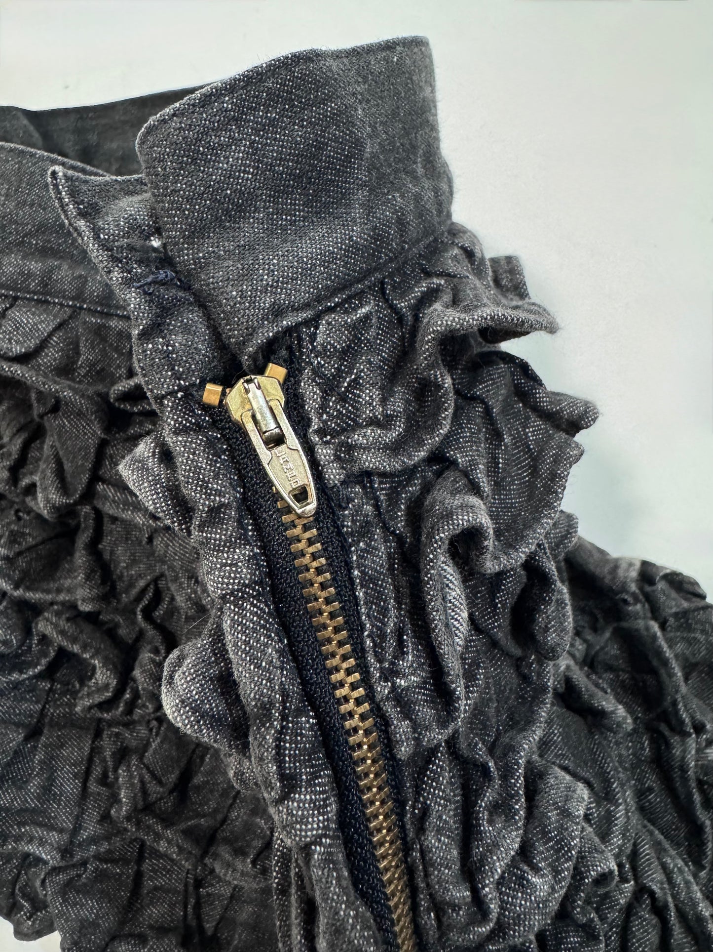 Moschino '80s Vintage Ruffled Denim Skirt