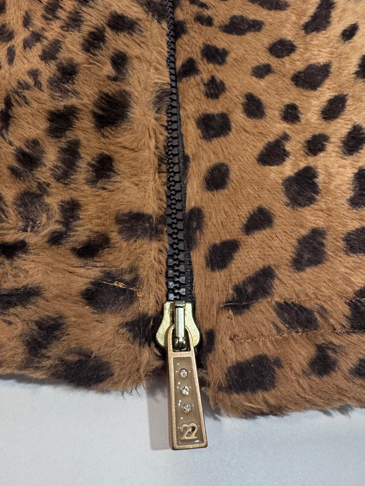 ‘90s Animal Print Faux Fur Skirt