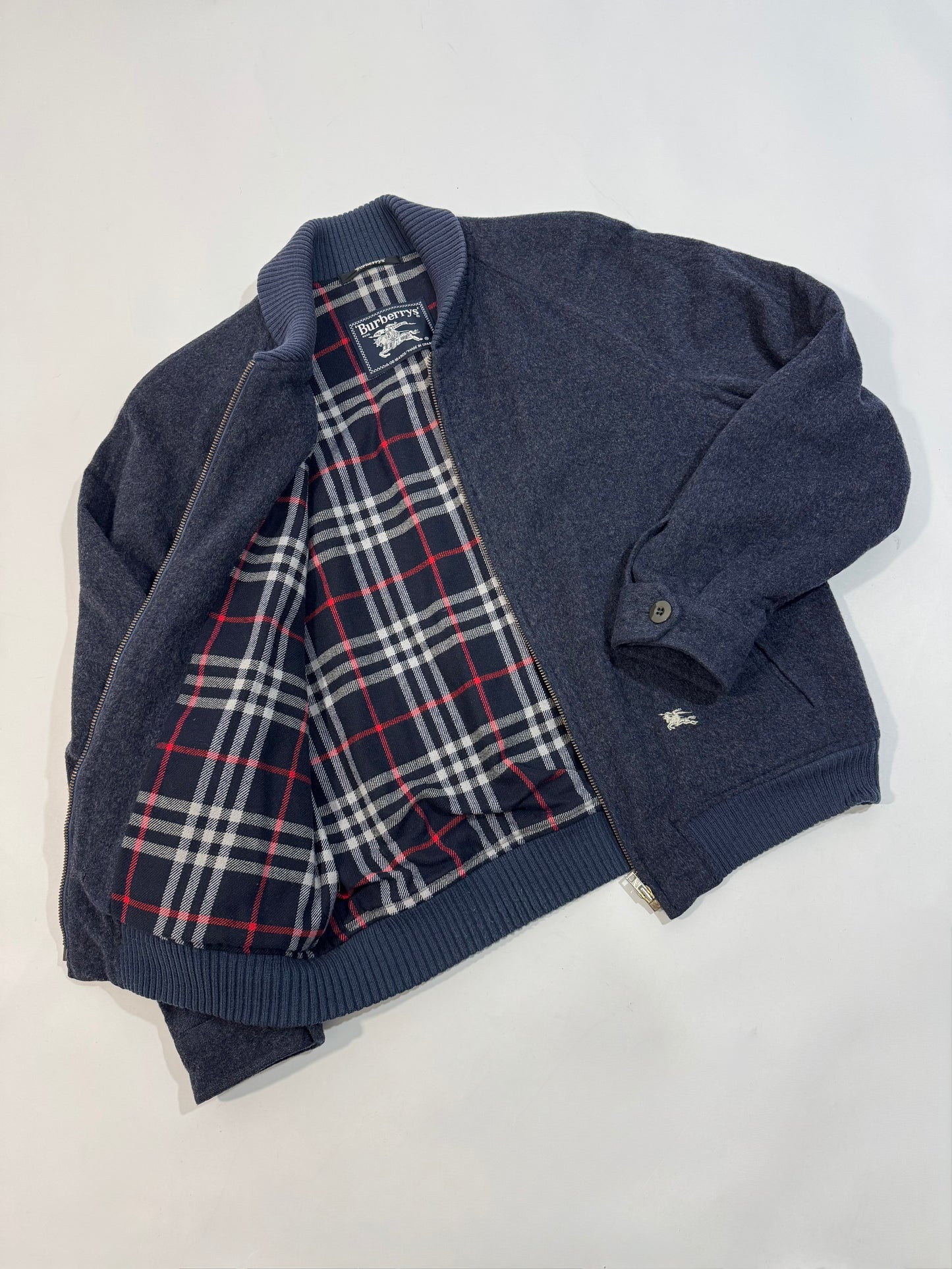 Burberrys '90s Vintage Wool and Alpaca Bomber