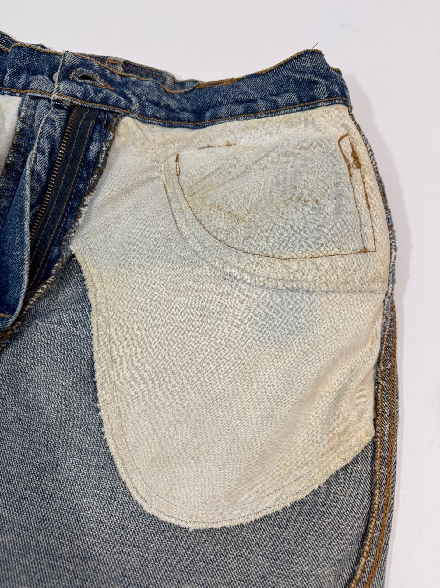 Sem Vaccaro Denim & Leather Skirt