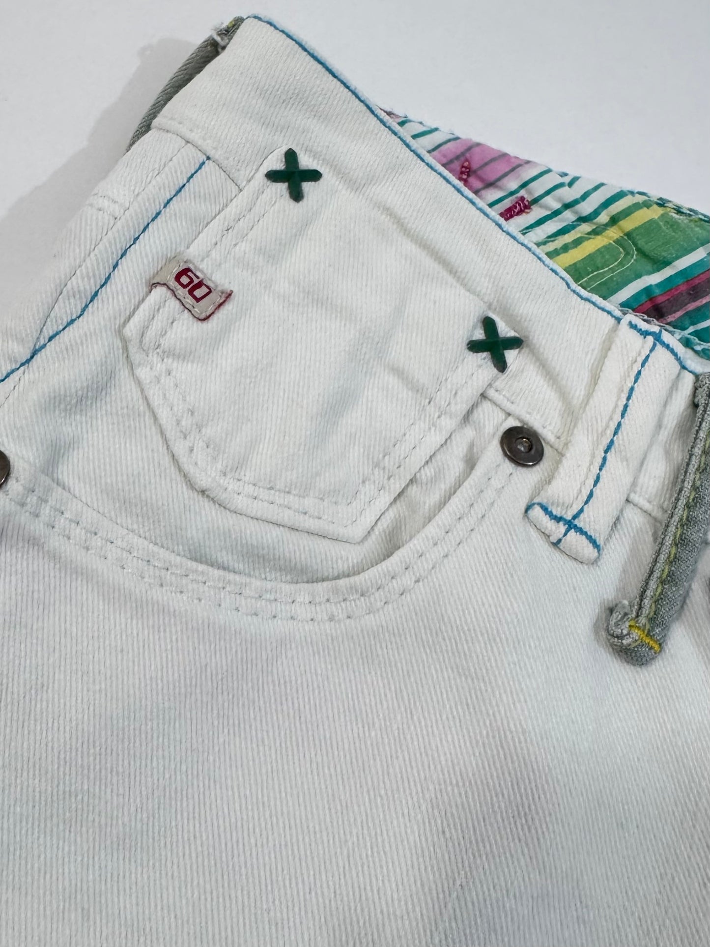 Miss Sixty Deadstock White Patchwork Jeans - XXXS