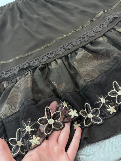 '90s Brown Mesh Skirt M/L