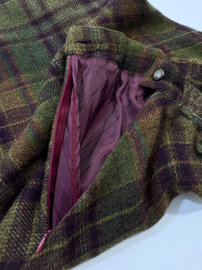 Early 2000s 100% Wool Checkered Skirt