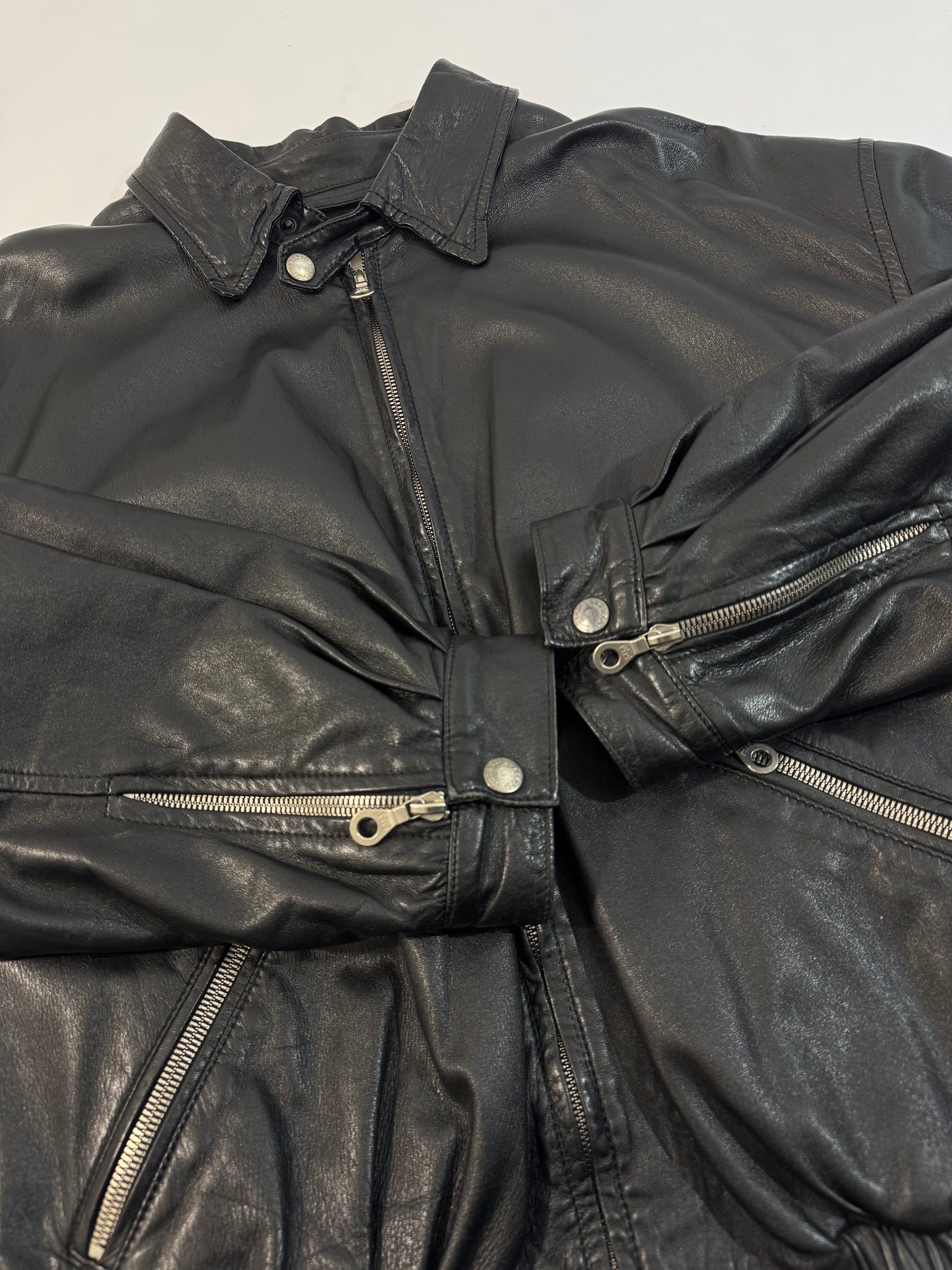 ARCHIVE - 1995 Iceberg Leather Bomber - Tom & Jerry Reflective Patch