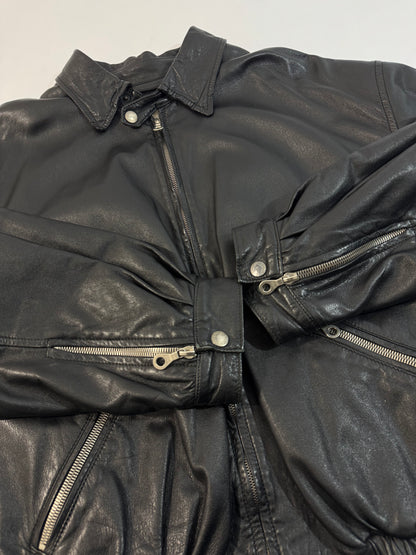 ARCHIVE - 1995 Iceberg Leather Bomber - Tom & Jerry Reflective Patch