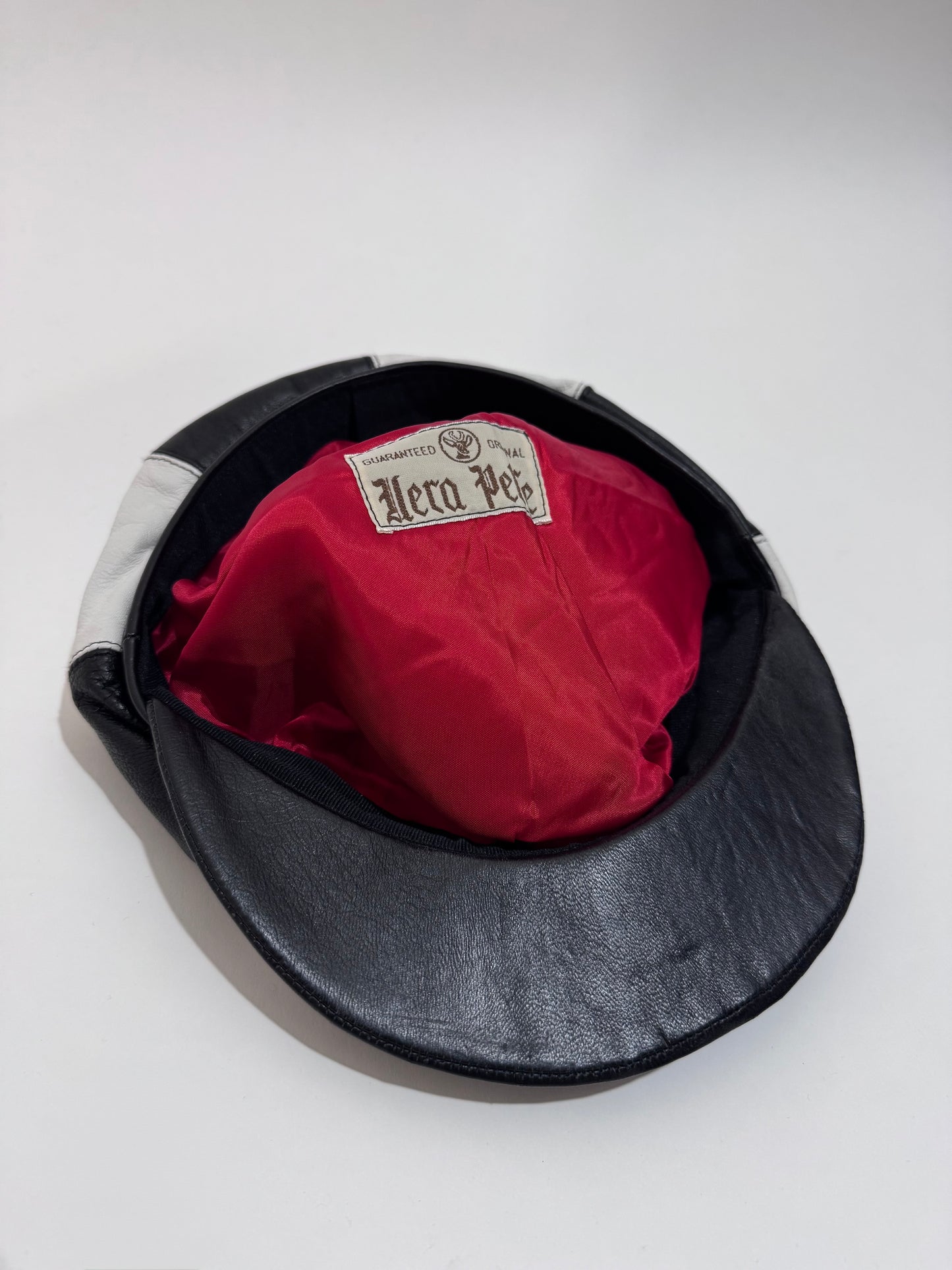 '90s Vintage Real Leather Newsboy Hat
