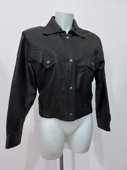 '80s Vintage Black Leather Jacket