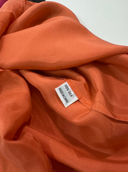 Vintage 100% Silk Top - Orange