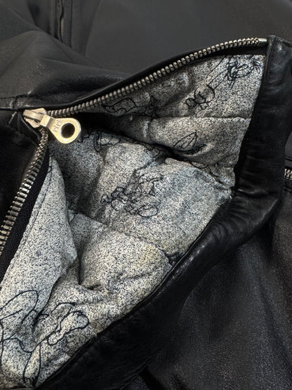 ARCHIVE - 1995 Iceberg Leather Bomber - Tom & Jerry Reflective Patch