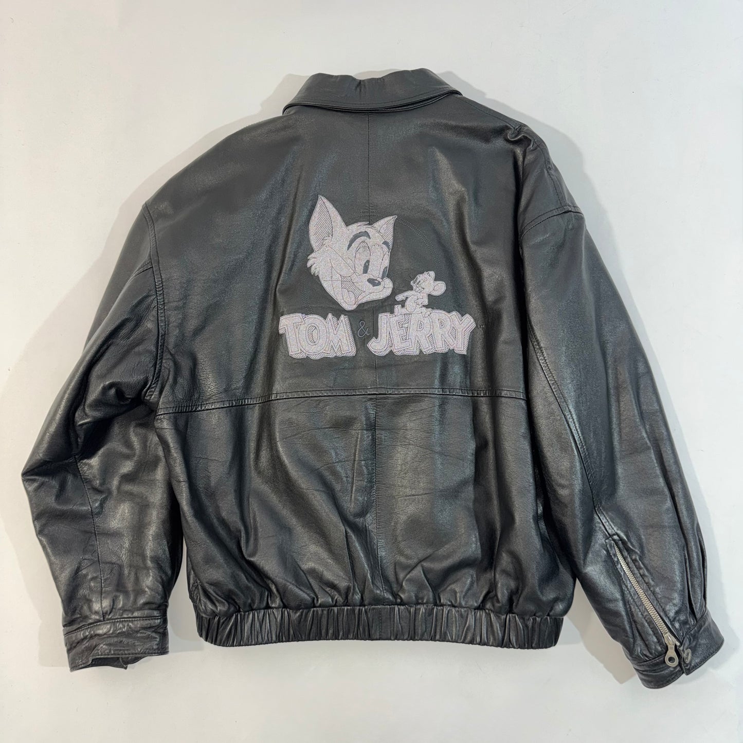 ARCHIVE - 1995 Iceberg Leather Bomber - Tom & Jerry Reflective Patch