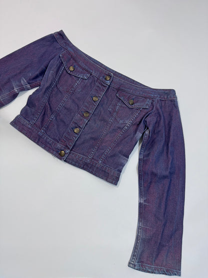 Just Cavalli Vintage Denim Off Shoulder Jacket