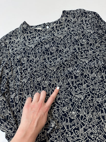 '80s Liz Clairborne Drop Waist Abstract Print Dress - DEF.