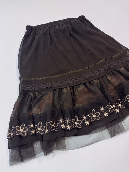 '90s Brown Mesh Skirt M/L