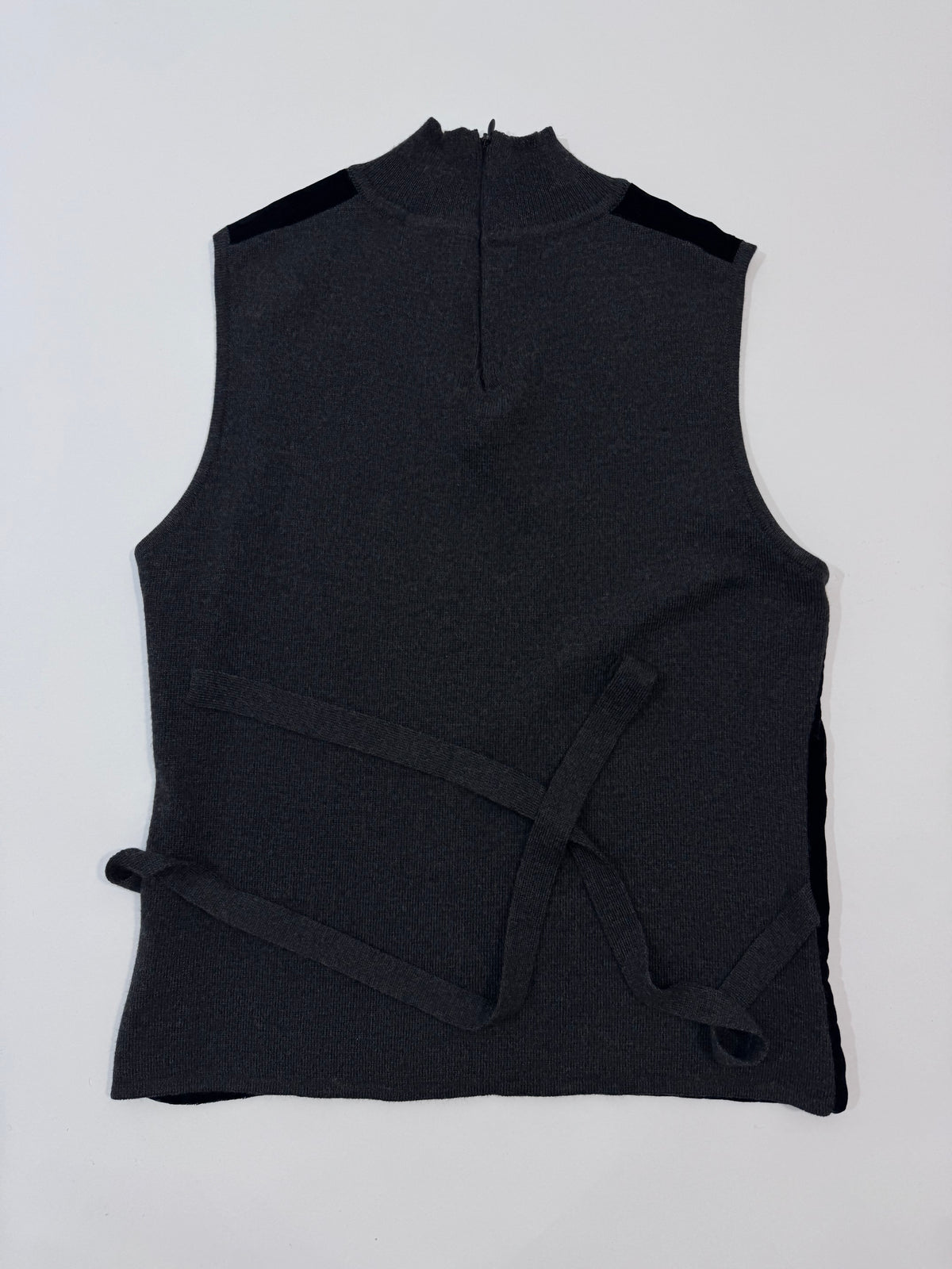 Wool And Velour Turtleneck Top