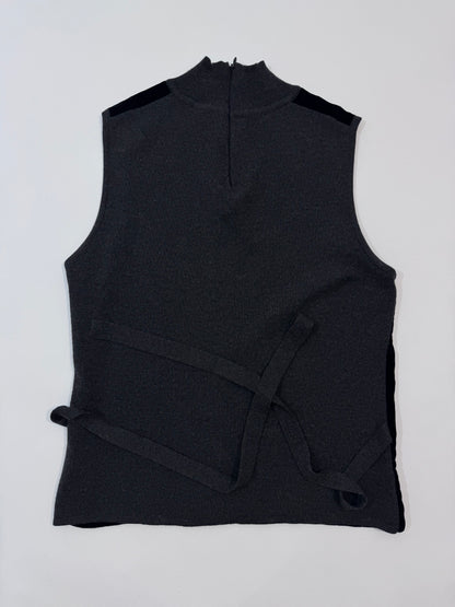 Wool And Velour Turtleneck Top