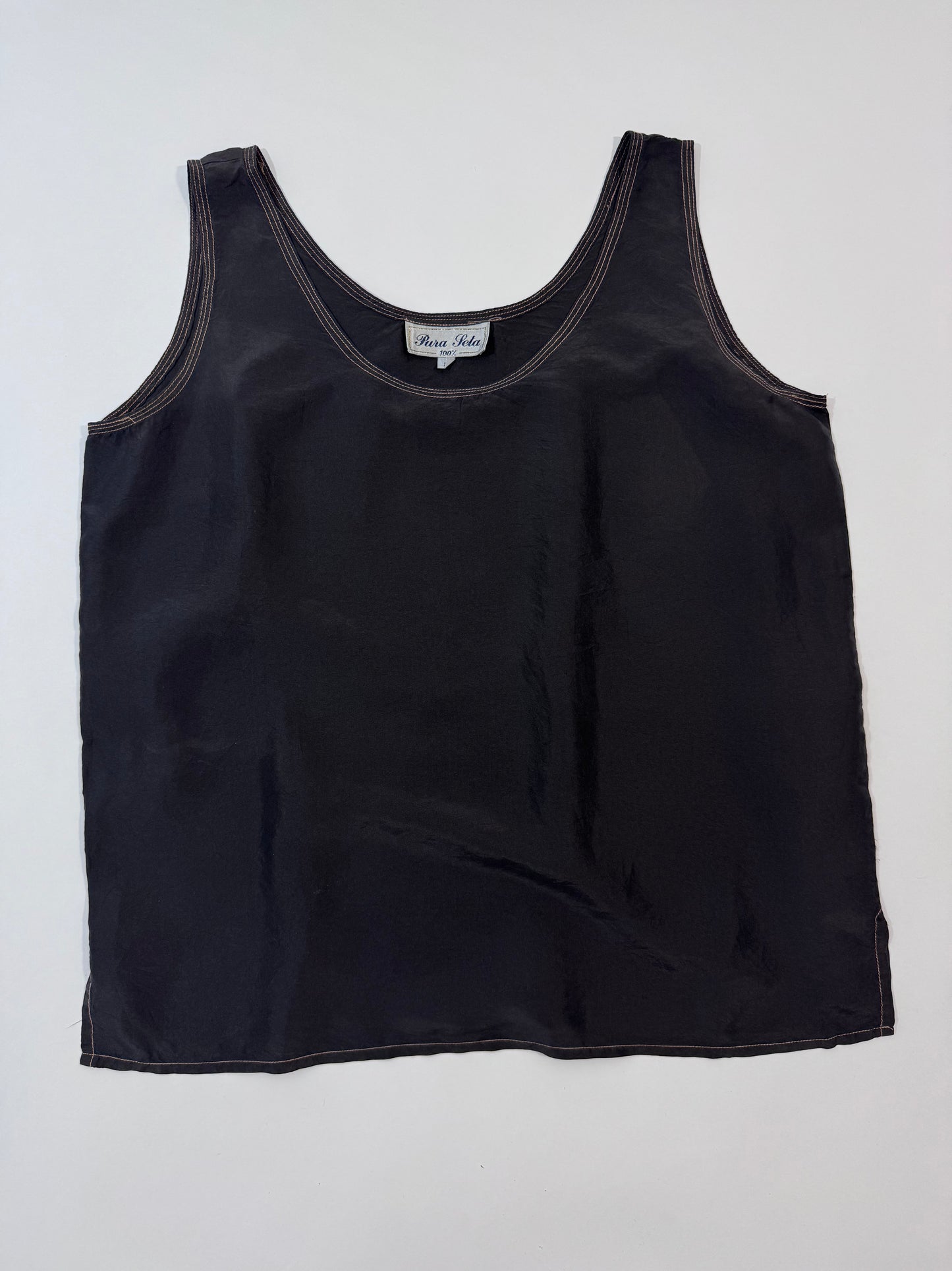 Vintage 100% Silk Top - Black
