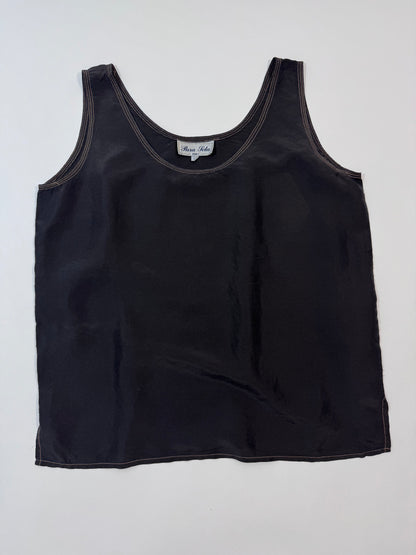Vintage 100% Silk Top - Black