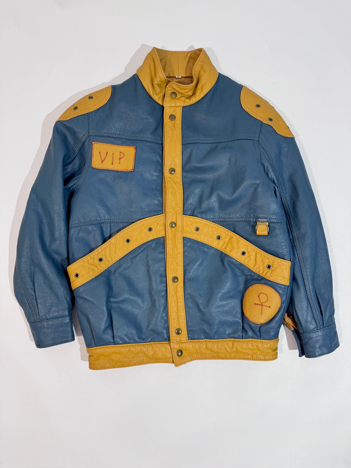 V.I.P. Color Block Leather Jacket - Petite. Def.