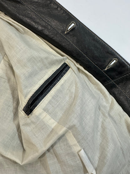 Gun-Metal Grey Vintage Leather Jacket