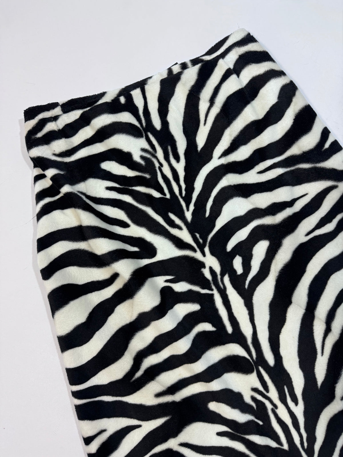 ‘90s Zebra Velour Skirt