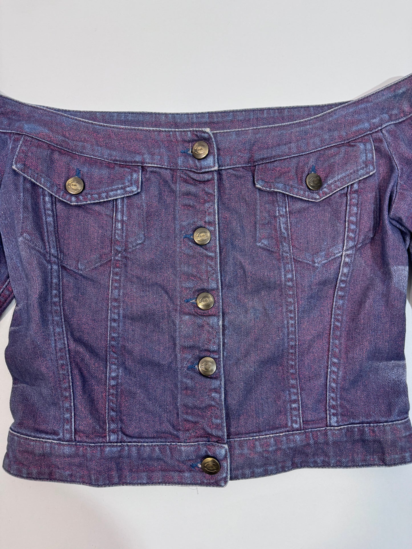 Just Cavalli Vintage Denim Off Shoulder Jacket