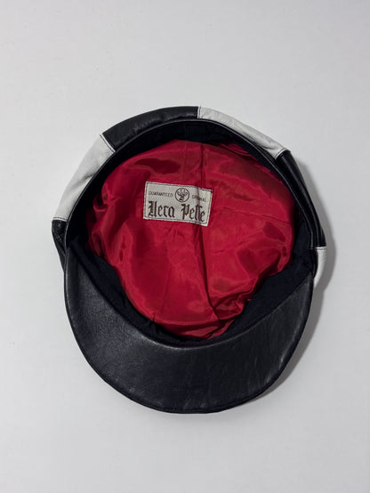 '90s Vintage Real Leather Newsboy Hat