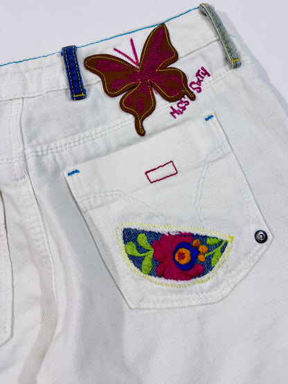 Miss Sixty Deadstock White Patchwork Jeans - XXXS