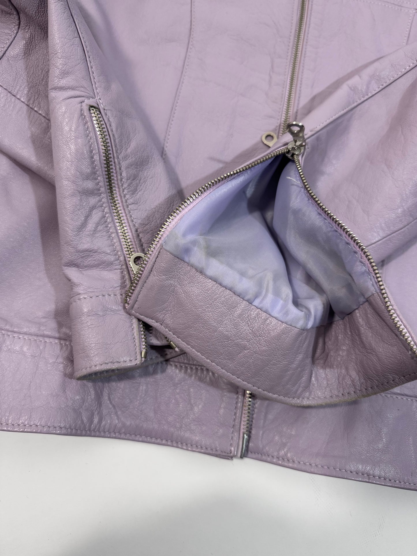 '90s Real Leather Lilac Jacket
