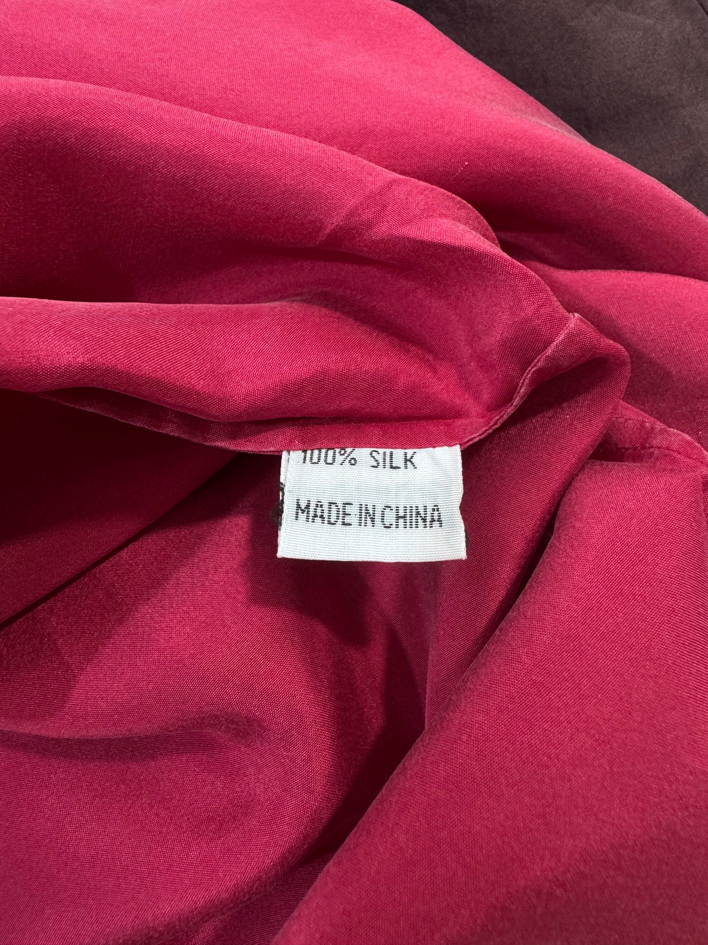 Vintage 100% Silk Top - Red