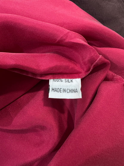 Vintage 100% Silk Top - Red