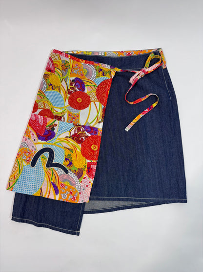 Evisu Vintage Denim Wrap Skirt