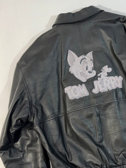 ARCHIVE - 1995 Iceberg Leather Bomber - Tom & Jerry Reflective Patch