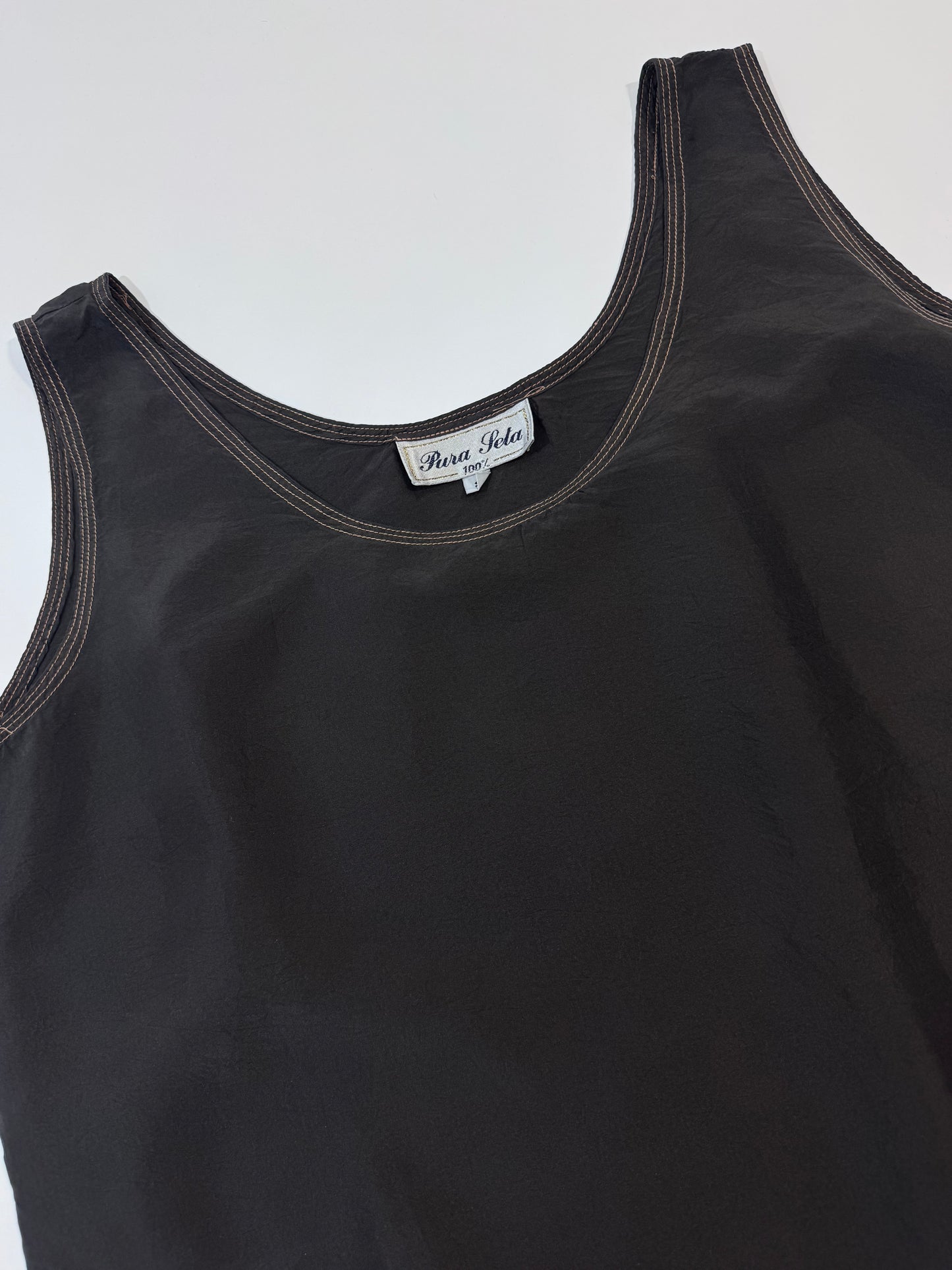 Vintage 100% Silk Top - Black