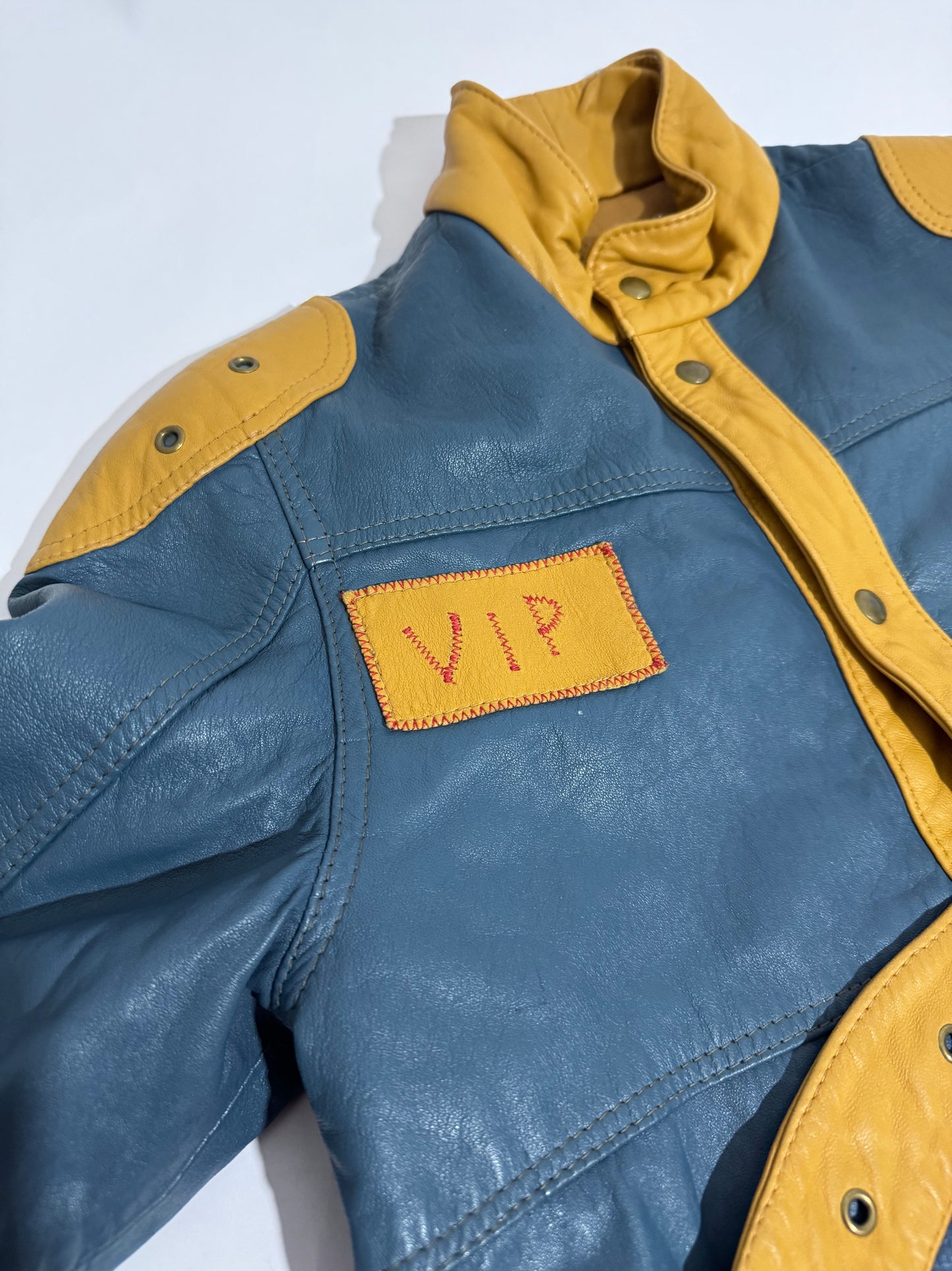 V.I.P. Color Block Leather Jacket - Petite. Def.