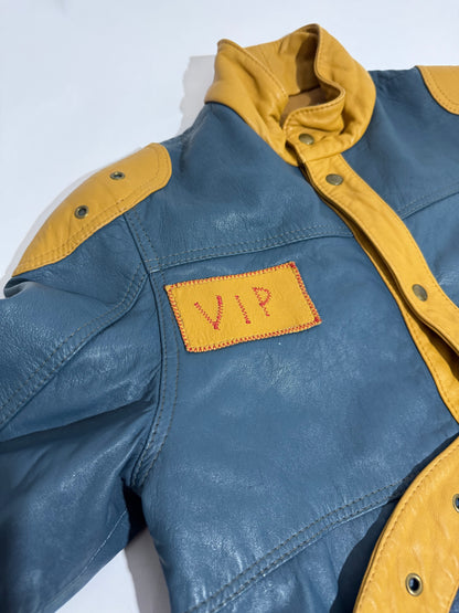 V.I.P. Color Block Leather Jacket - Petite. Def.