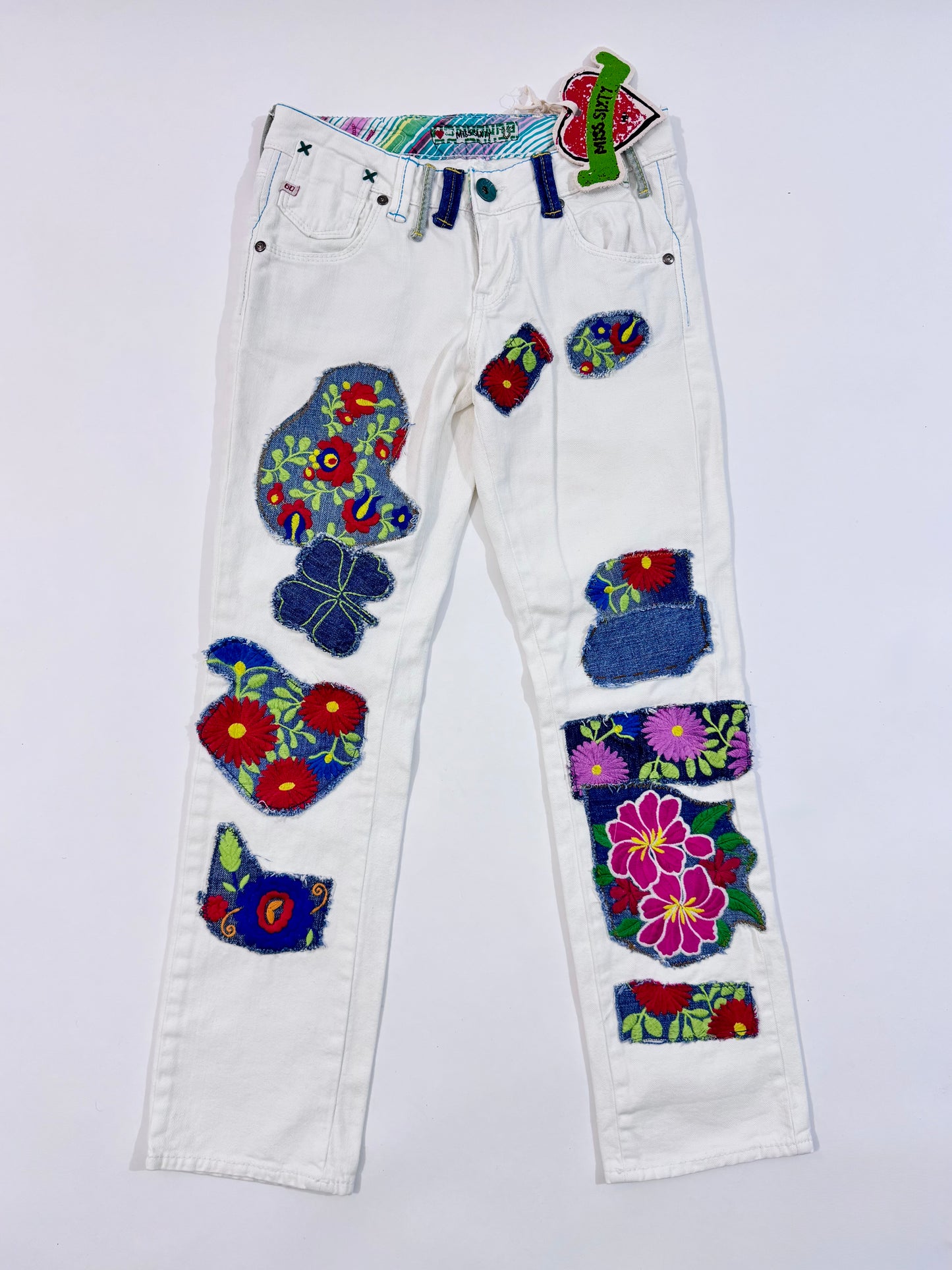 Miss Sixty Deadstock White Patchwork Jeans - XXXS
