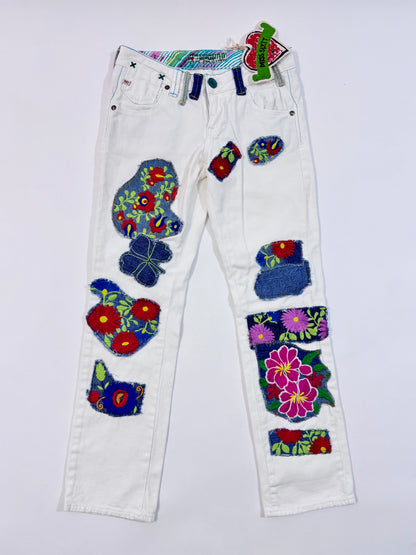Miss Sixty Deadstock White Patchwork Jeans - XXXS